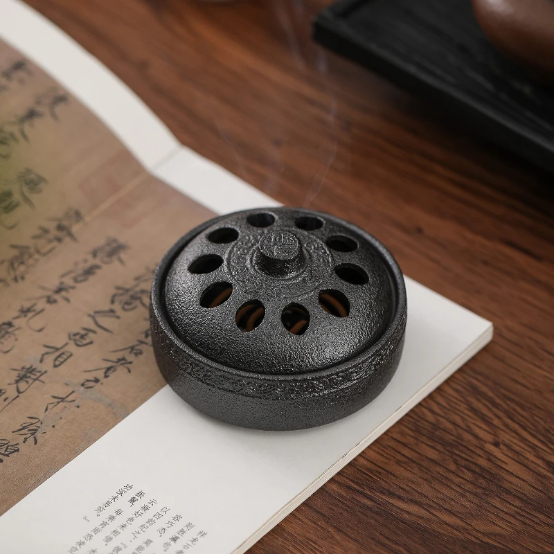 New Chinese Style Household Ceramics Hollow-out Incense Burner Ornament Fire Prevention Inside Room Meditation Temple Worship