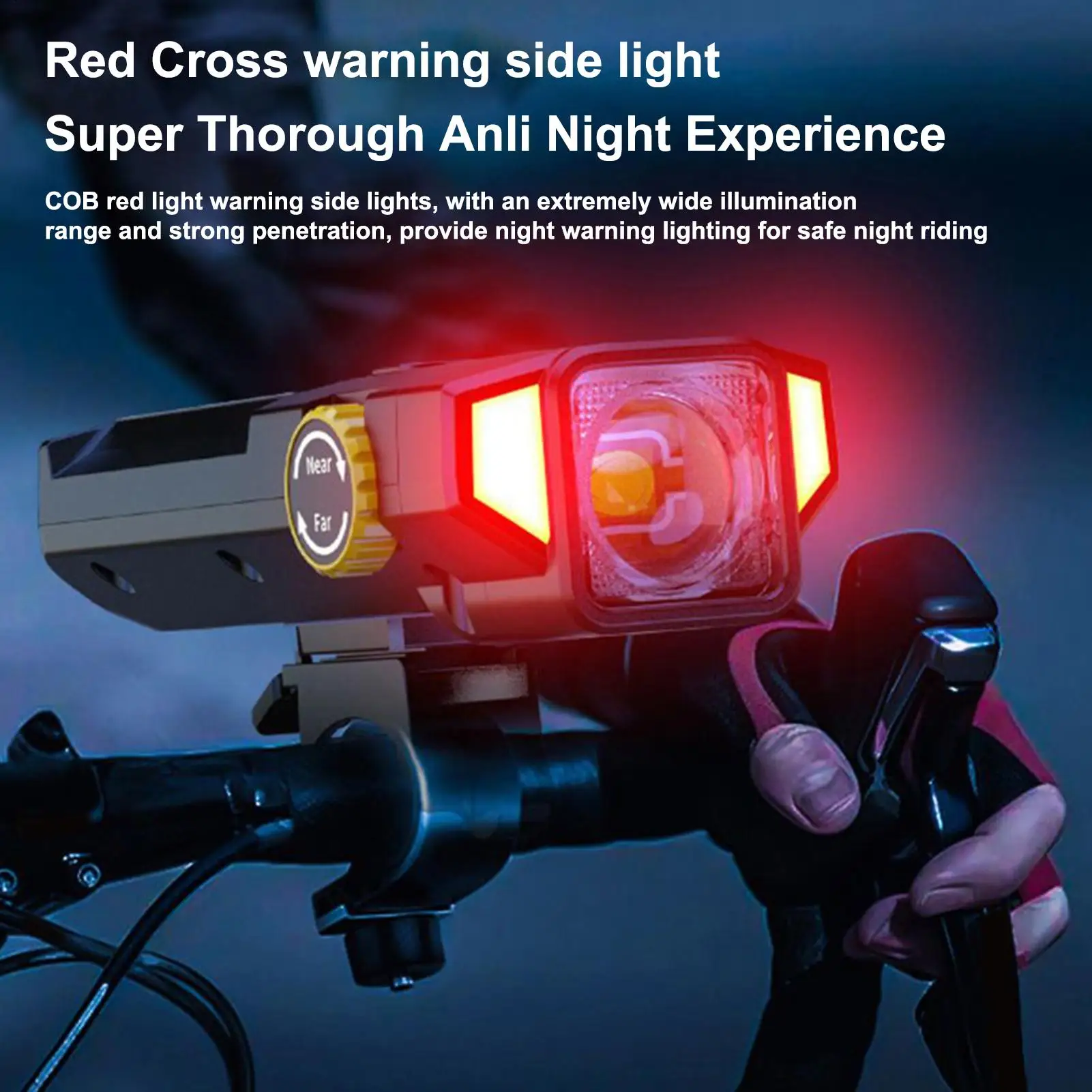 

Cycling Lights For Road Bike Solar Powered Front Bike Light Digital Display Cycling Accessories For Outdoor Safety Night Riding