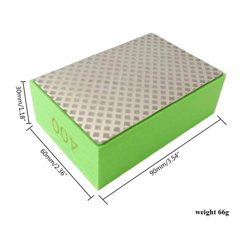 Imagem -06 - Bloco de Lixamento da Mão do Diamante para Telhas de Vidro do Metal Almofada de Polimento de Moagem Cerâmica de Madeira 90*60*30 mm 60 100 200 400 Abrasivo Durável
