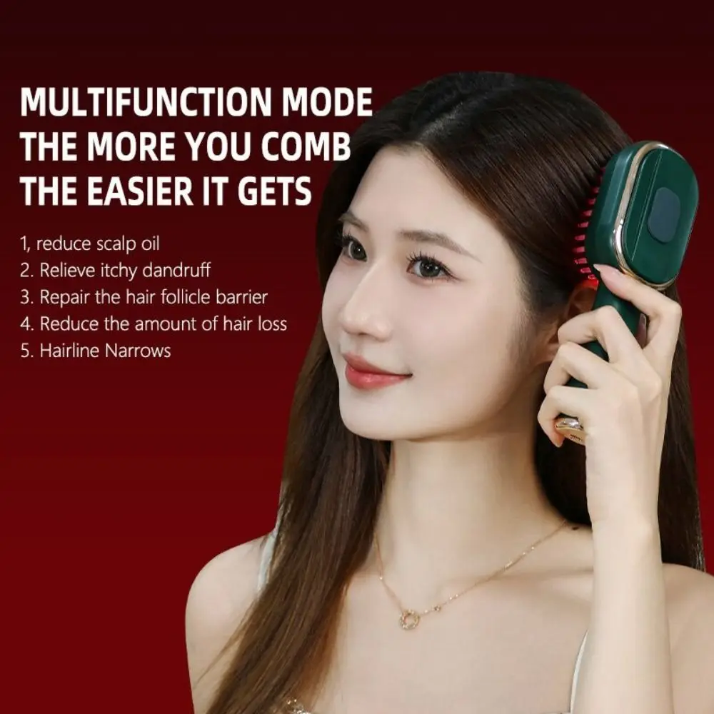 Hair Growth Scalp Massage Brush Hair Root Stimulator Blue Red Light Massage Comb Portable Rechargeable Electric Massager