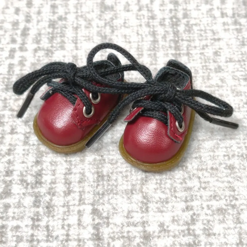 Accesorios de moda 3,8*2,2*2,4 CM zapatos de muñeca BJD zapatos de cuero con suela Oxford zapatos de muñeca de cuero con cordones conjunto de repuesto casa de juego