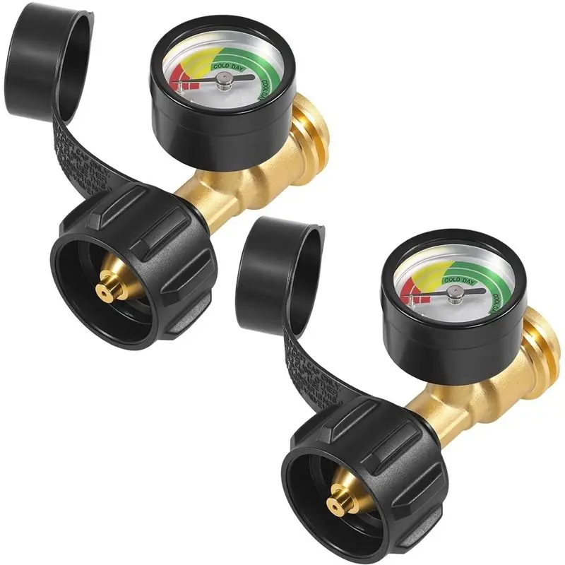 【Big Deal】QCC1/Type 1 Brass Propane Tank Gauge Level Indicator, Leak-Proof For 5-40LB Tanks