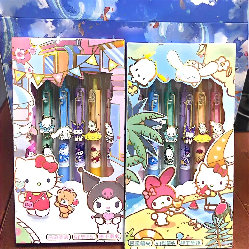 sanrio kuromi melody gel pen grupo black ink signature canetas bonito cinnamoroll 05 mm brinde promocional material escolar 24pc lote 01