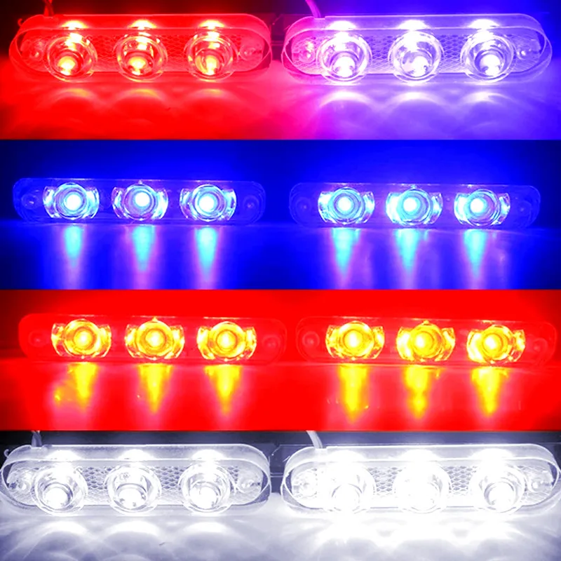 

2Pc LED Car NWarning Light Grill No Strobe Breakdown Emergency Light 12V Car Truck Motorcycle Trailer Beacon Lamp LED Side Light