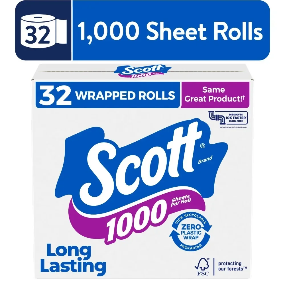 

1000 Toilet Paper, 32 Rolls, 1,000 Sheets Per Roll (32,000 Total)