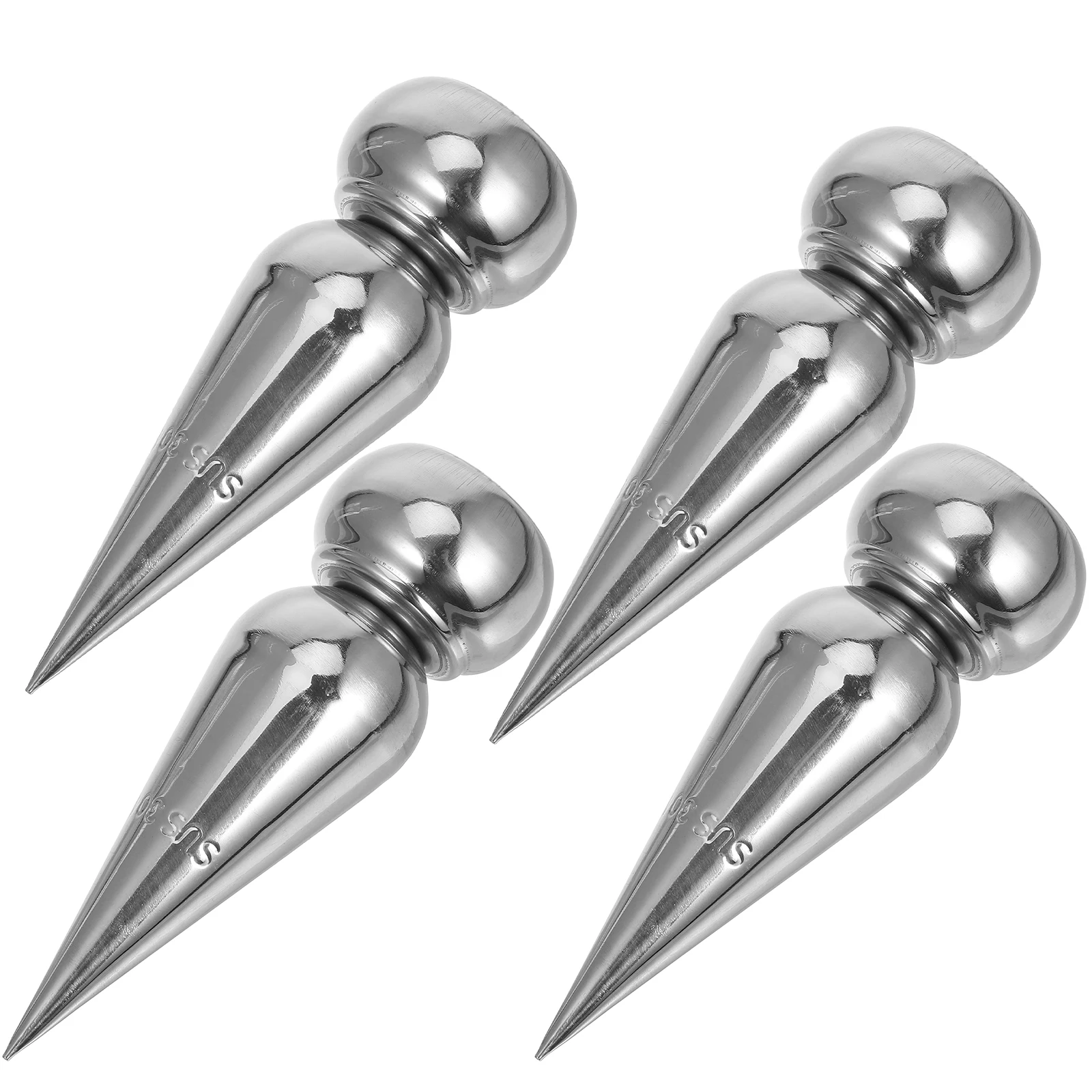4pcs Stainless Steel Toppers Cone Spikes 25Mm Outdoor Privacy Metal Post Caps Gate Balcony Garden Decoration Anti Climb Security