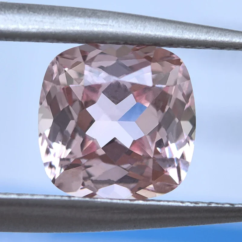 Lab Grown Sapphire Sakura Pink Color Square Cushion VVS1 Charms Beads Diy Jewelry Making Material Selectable AGL Certificate