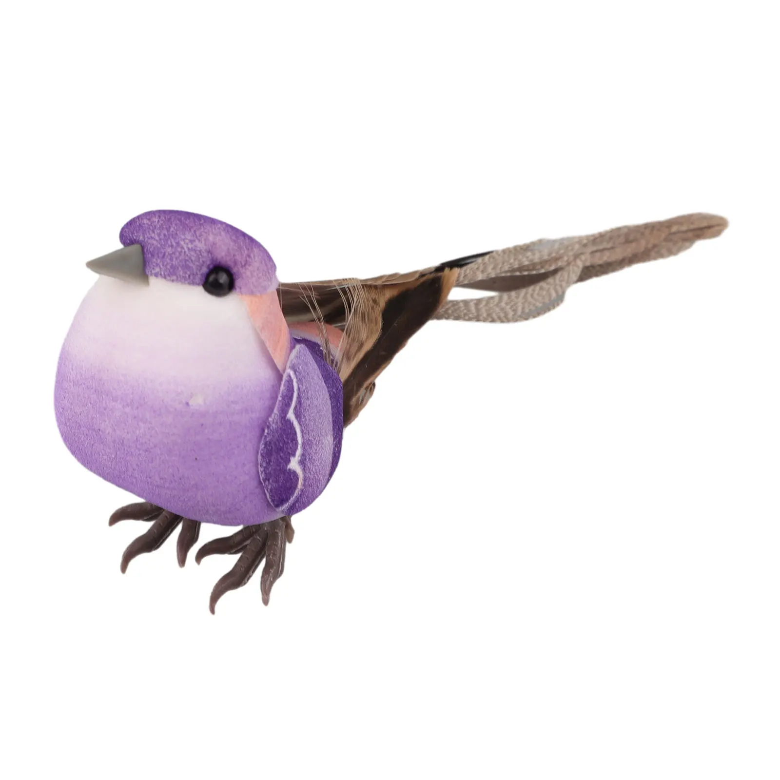 6pcs Fake Feather Bird Xmas Tree Decor Perched Adornment Artificial Foam Bird Life-like Garden Plant Lawn Decoration