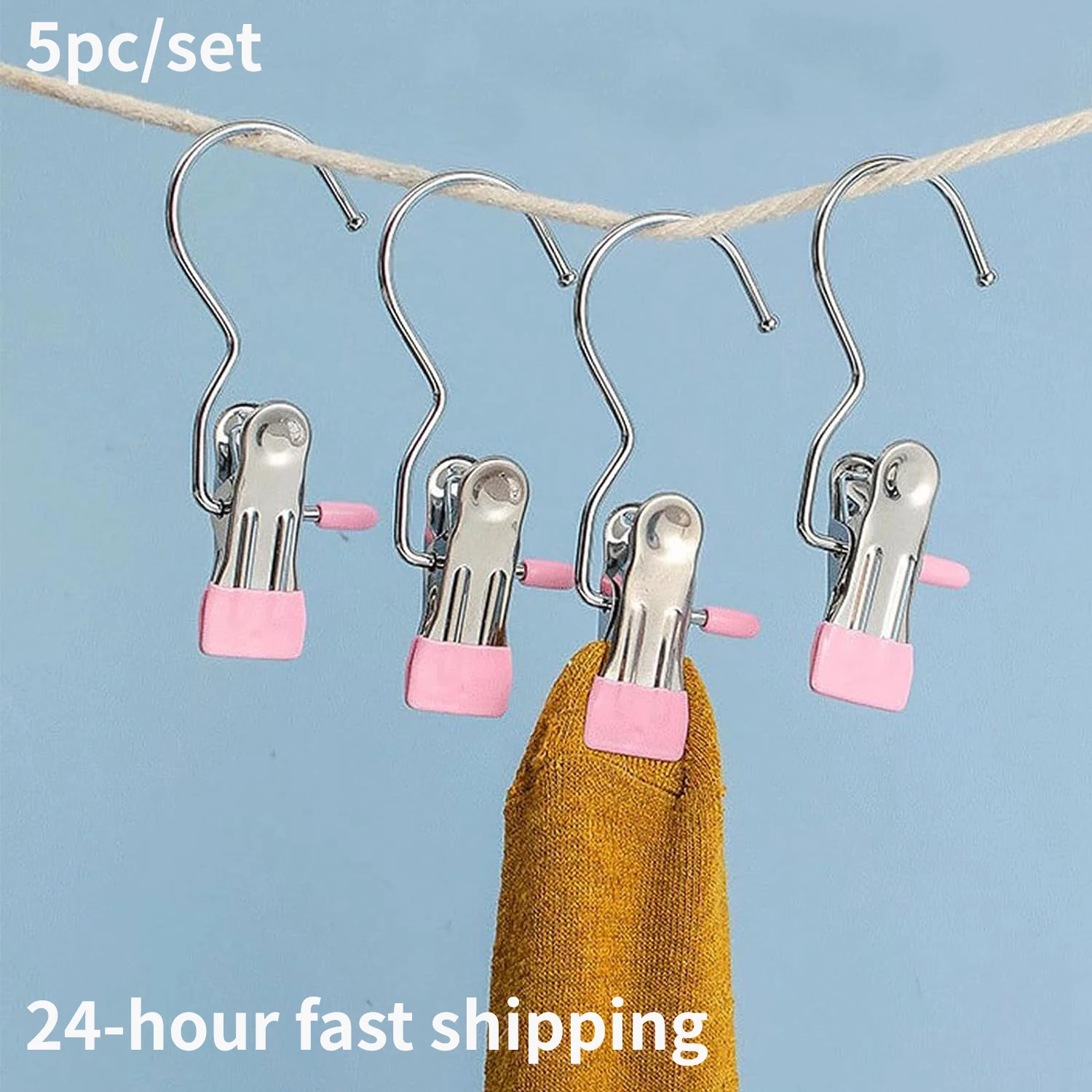 

5pcs Clip Stainless Steel Clothing Clip Multi-Purpose Boot Organizer Clothes Pins Laundry Hooks Home storage for Clothes Towels