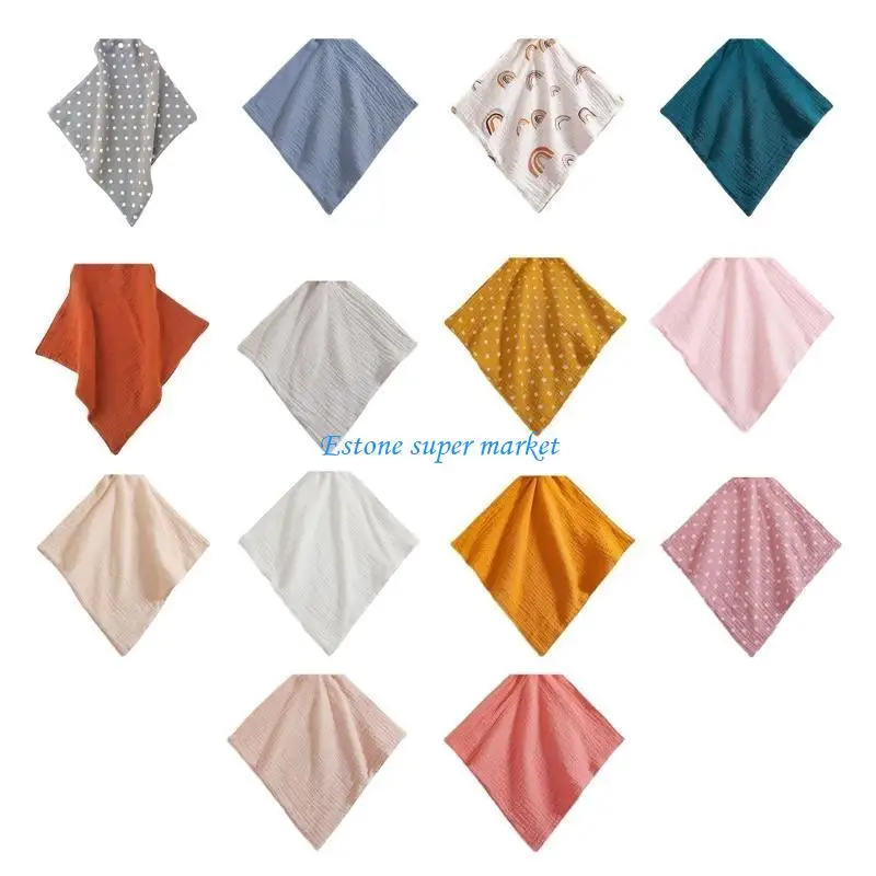 090B مريلة أكل الأطفال ناعمة من قماش التجشؤ ومناديل مربعة الشكل وبطانية أمان لطيفة #2