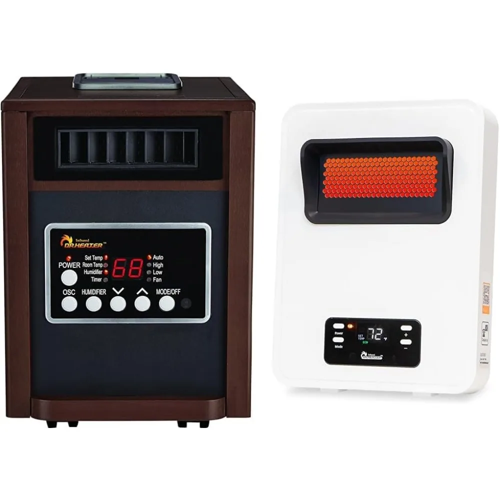 Dr-998, 1500W, Ruimteverwarmer Met Luchtbevochtiger, Oscillatieventilator & Afstandsbediening (Kers)