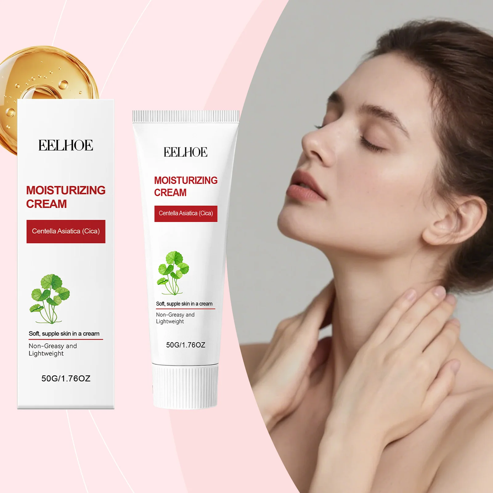 Centella Moisturizing Cream, Gentle Care Moisturizing Refreshing Facial Skin Daily Hydrating Skin Cream