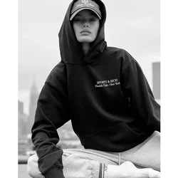 2024 Early Spring New North American Niche Sporty&Rich Letter Printed Fleece Sweatshirt Women's Hoodie