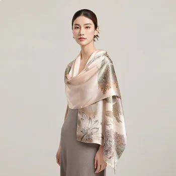 100% Pure Silk Printed Scarf for Women 1