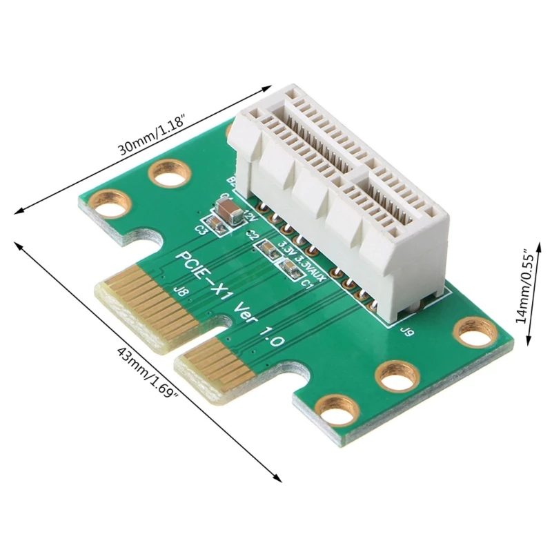 Scheda riser PCI 1X Scheda adattatore a 90 gradi Estensione extender PCI-EConverti