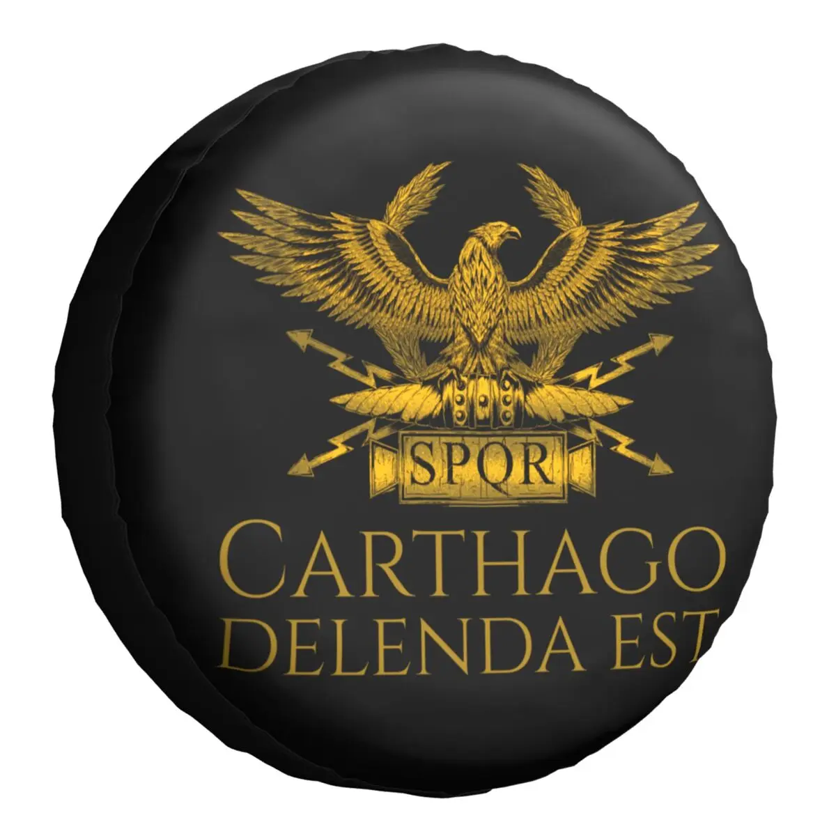 Roman History Carthago Delenda Est Latin Quote Spare Wheel Cover for Jeep Honda 4x4 RV Imperial Golden Eagle Tire Protector