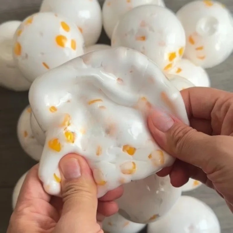 Balles anti-stress squishy faites à la main, texture crème et parfum de maïs au lait, jouet sensoriel mystère anti-stress, doux et moelleux à presser