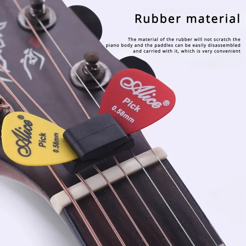 For Angel Black Rubber Guitar Pick Holder Fix On Headstock For Guitar Bass Ukulele Cute Guitar Accessories 5/10PC