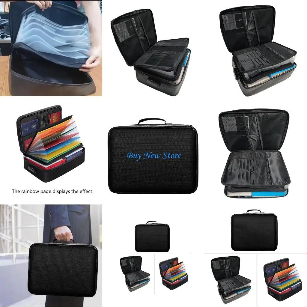 

20CE 2192℉ Fireproof Document Organiser with Lock, Heat Insulated Waterproof File Box