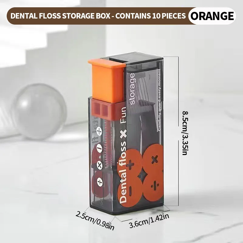 Automatic Portable Floss Storage Box Auto Refillable Oral Hygiene Care Pick Dispenser Contains 10Pcs Pops Up Dental Floss