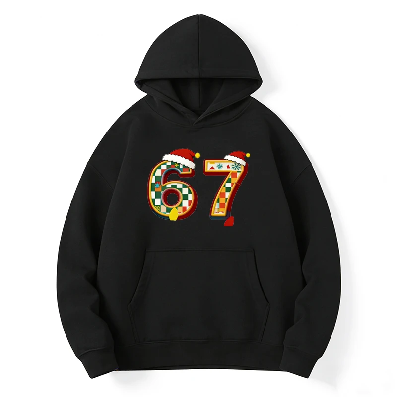 

Sixty-seven Christmas Sweatshirt Hoodie 67 Hooded Sweatshirt 67 Winter Clothes Women Clothing 6 7 Men's Hoodie Funny Sweater
