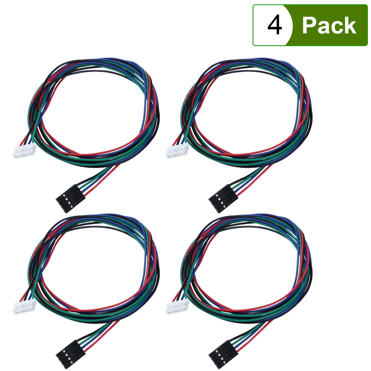 4Pcs Stepper Motor Cable Connectors 100Cm Long 6 Pin Jst 4 Pin Driver Compatible for Nema 17 Bipolar Stepper Motor 3D Printer