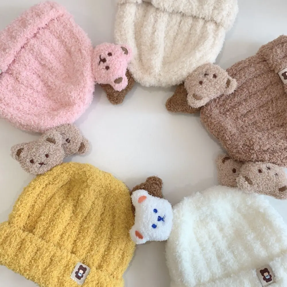 قبعة أطفال على الطراز الكوري مع وشاح كرتوني، قبعة كروشيه دافئة مقاومة للرياح، قبعة حماية أذن لطيفة للأطفال الصغار #2