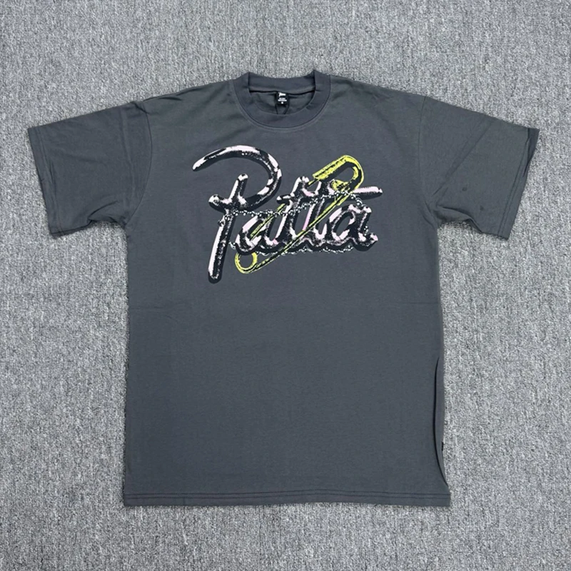 Fashionable Simple PATTA T-shirt Suitable Daily Versatile Short Sleeve Summer Round Neck Cotton Logo Print Patta Tee