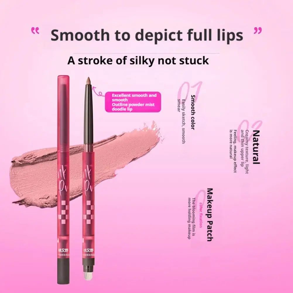 Momoyaye Lip Liner Naturale Opaco Nudo Non sbiadisce Delicato Non irritante Delicato Pesca Wild Lip Liner Per tutti i tipi di pelle