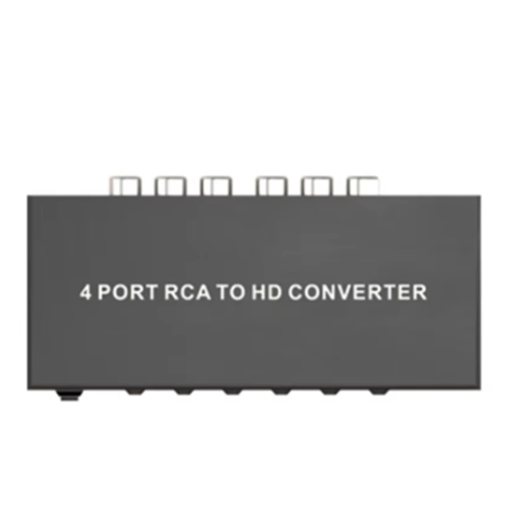 For RCA to HDMI-Compatible 1080P Converter Switch 4 in 1 Out Composite AV to HDMI-Compatible Scaler Converter EU Plug