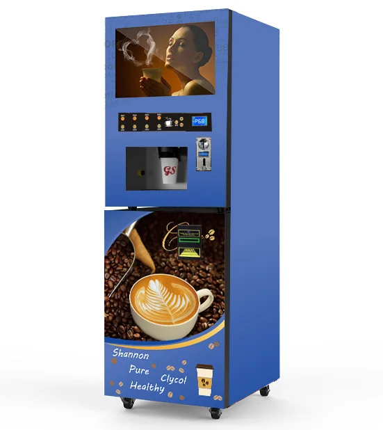 Máquina comercial automática de venda automática de café quente e frio Stand-up Maquinas Vending De Cafe