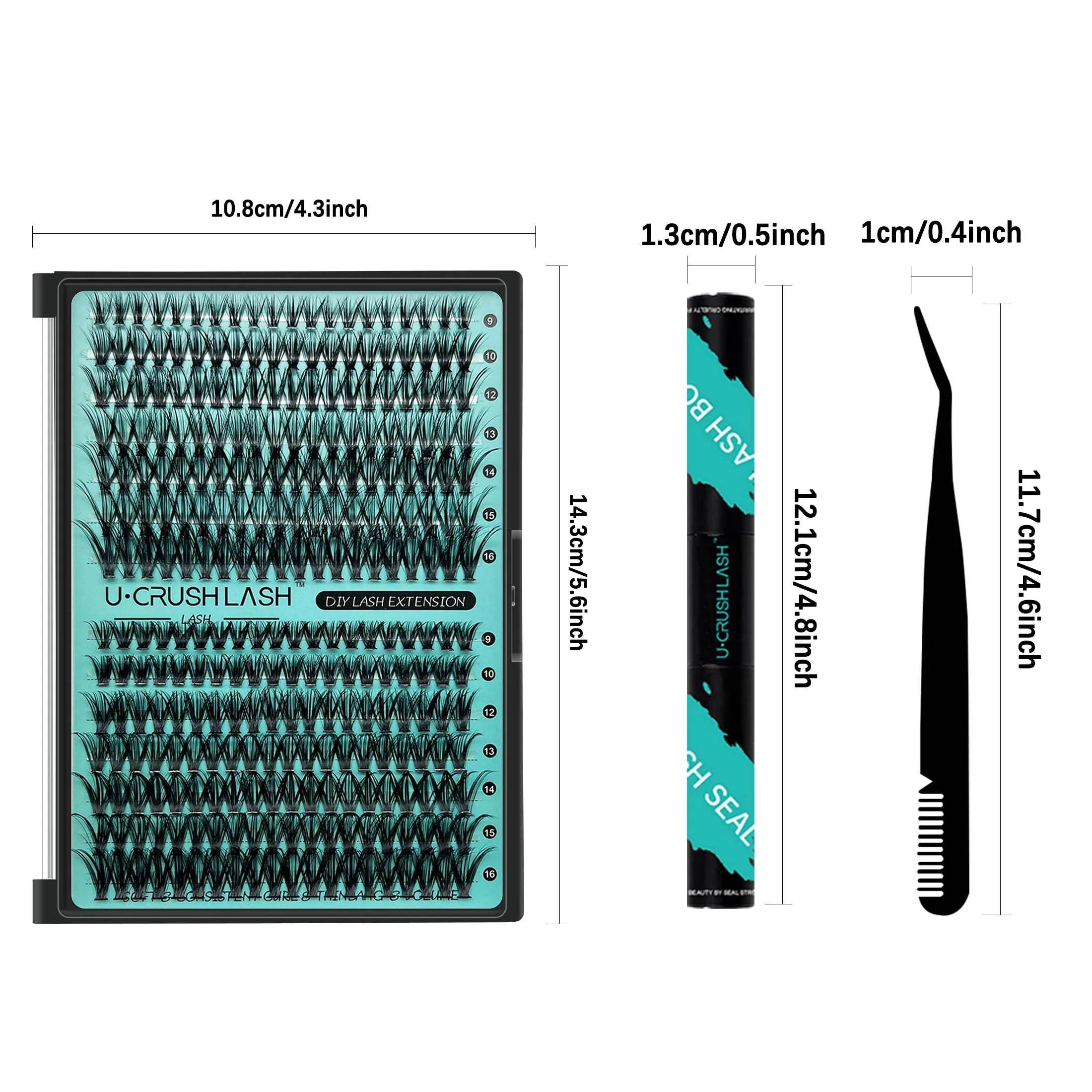 280 PCS DIY lashes extension kit D Curl 8-16mm lash กลุ่มขนตาปลอมและขนตาแต่งหน้าเครื่องมือ bond และ seal & remover