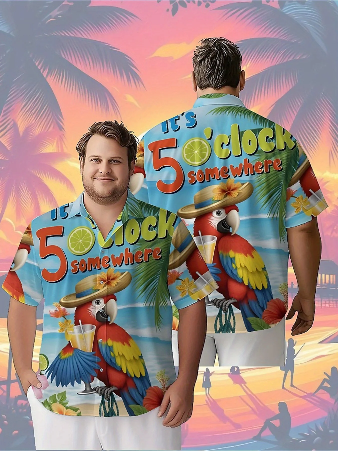 

Men's Plus Size Hawaiian Shirts Tropical Beach Vacation Style Pattern,Unisex Baggy Aloha Shirts,summer Alternative Clothing