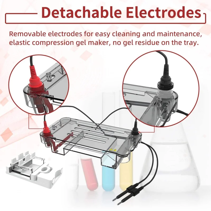 IKEME Horizontal Gel Electrophoresis Tank System Apparatus Agarose Gel-Cell Analyzer Machine Lab Electrophoresis Device
