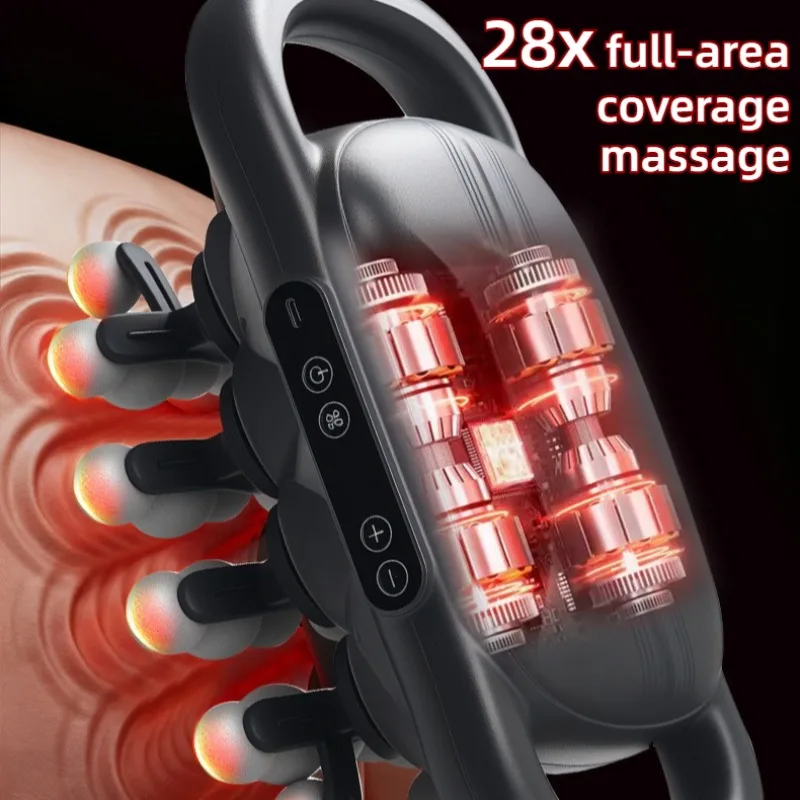 Multi-head Fascia Machine Gun Professional Strong Full Body Deep Tissue Massage Machine Wireless Portable Vibration Masage Tools