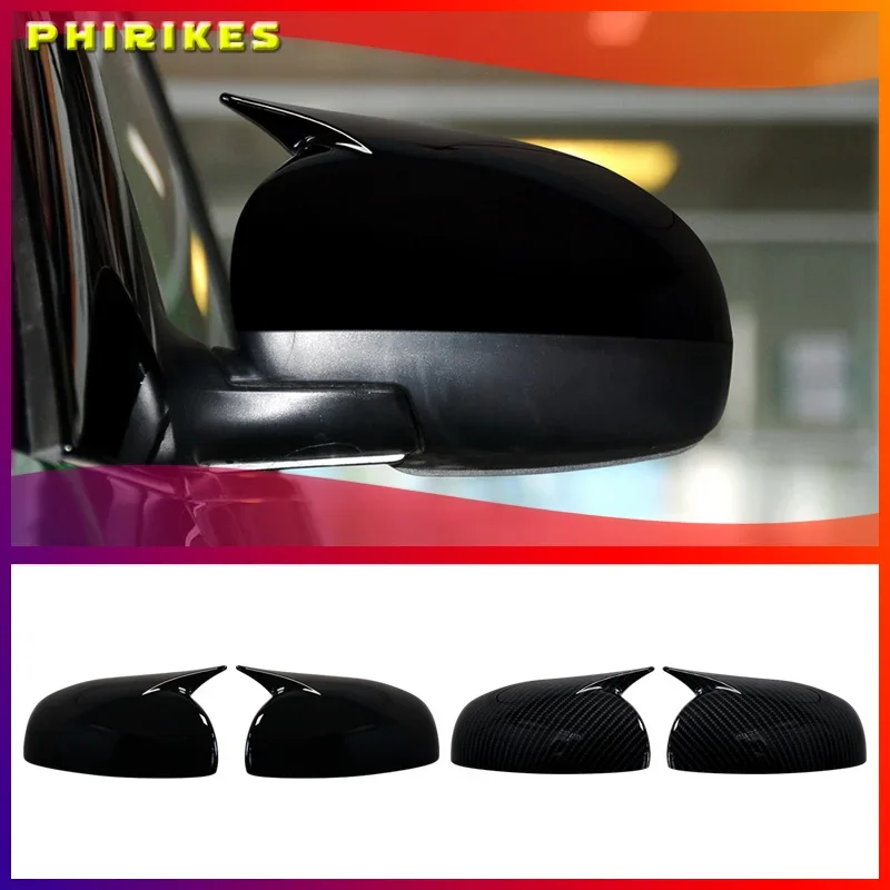 

For Skoda Fabia 2008-2014 ABS Rearview Side Mirror Cover Wing Cap Trim Carbon fiber glossy black style