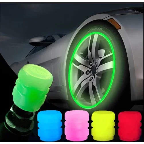 Cache-valve lumineux pour voiture, moto, vélo, capuchon de valve décoratif fluorescent, noyau de valve intégré