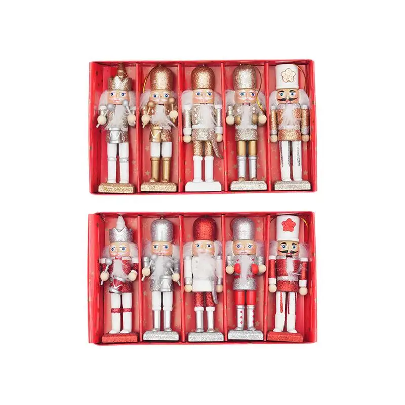 Nutcracker Ornaments For Christmas Tree Wooden Nutcracker Decorations Christmas Tree Hangable Wood Nutcracker For Window Wall