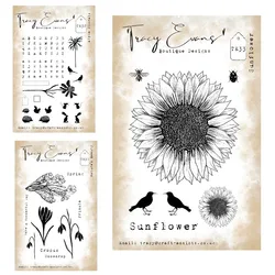 Dies Silicone Sunflower Nature Beauty Alpha Florals Metal CuttingStamps Scrapbooking Stencil Photo Album Card DIY Paper Emboss