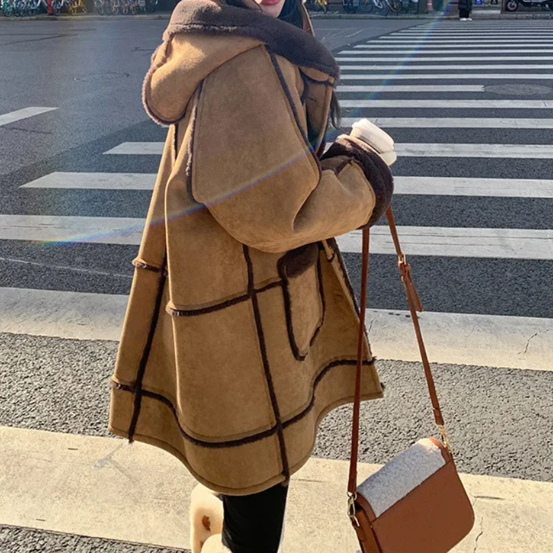 Shearling Coat Women 2024 New Winter Thickened High-End Overcoat