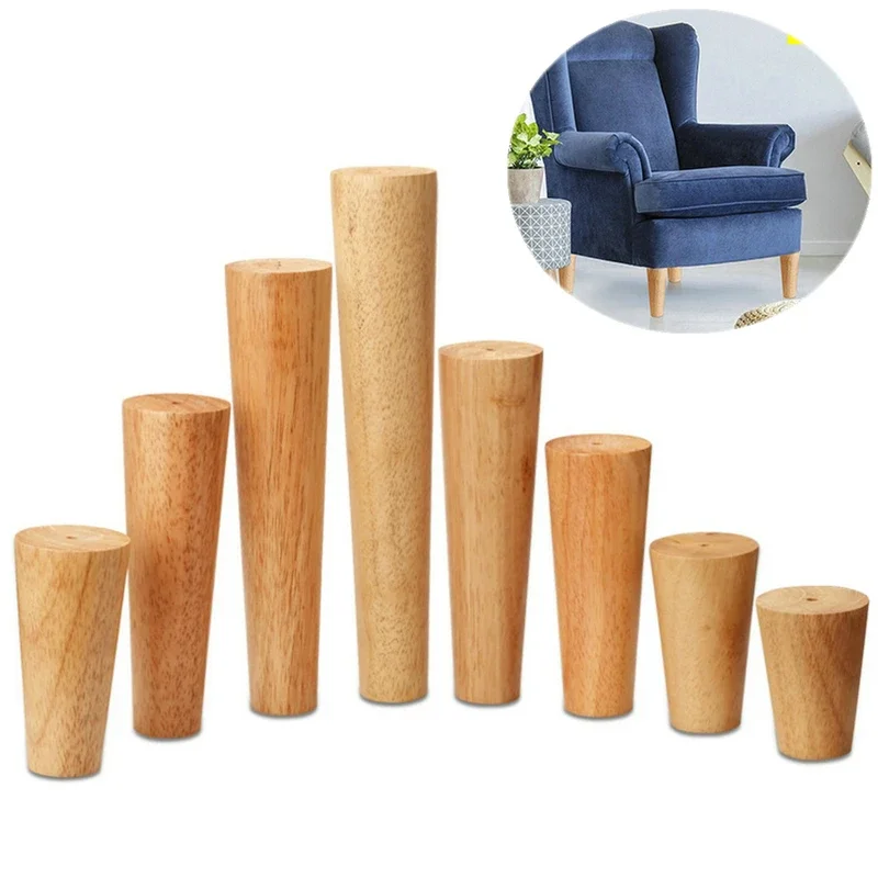 4PCS Solid Wooden Furniture Legs Feet 8/10/12/15/18/20/25/30CM   TV Coffee Table Legs Bed Sofa Level Feet Cabinet Table Legs