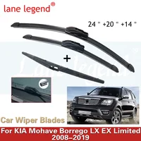 Escobilla limpiaparabrisas de coche para KIA Mohave 24 ""+ 20"" + 14 "" 2008-2019 Kia Borrego LX EX Limited ventana parabrisas lavado ajuste U gancho brazos