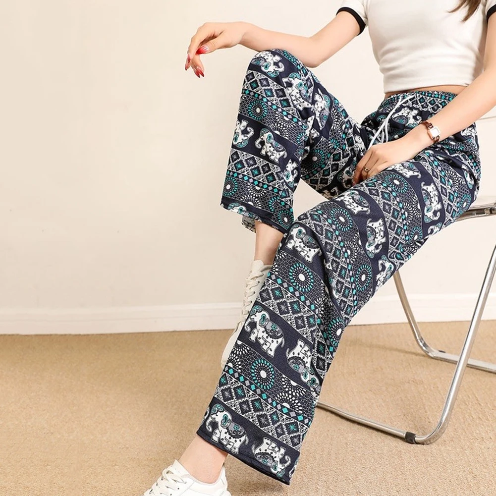 Women Casual Loose Cozy Pants Elastic Pants Feet Harem Pants Sweatpants Pants Summer Beach Pants Elastic Waistband
