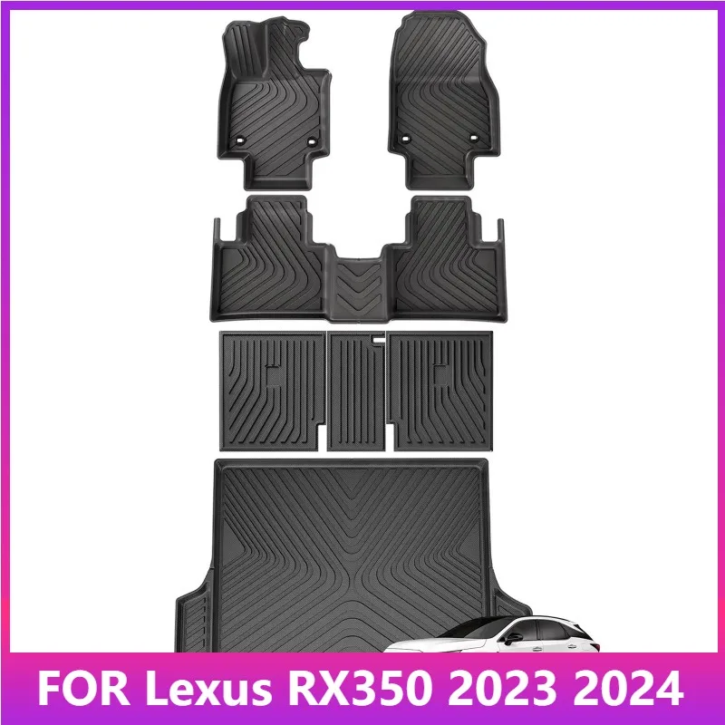 

Автомобильные коврики для Lexus RX350 2023 2024 TPE 3D Автомобильные коврики для багажника, багажника/спинка, водонепроницаемая накладка на левый руль