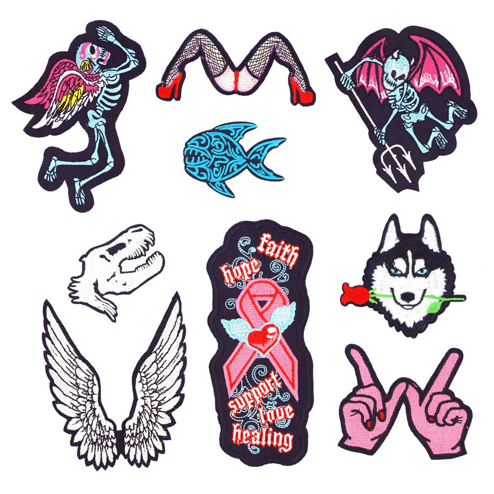 

Fashion Iron/Sew on Patches,Skeleton Band Embroidered Applique, Retro Cool Decoration for Clothes,Hat,Backpack,Jeans