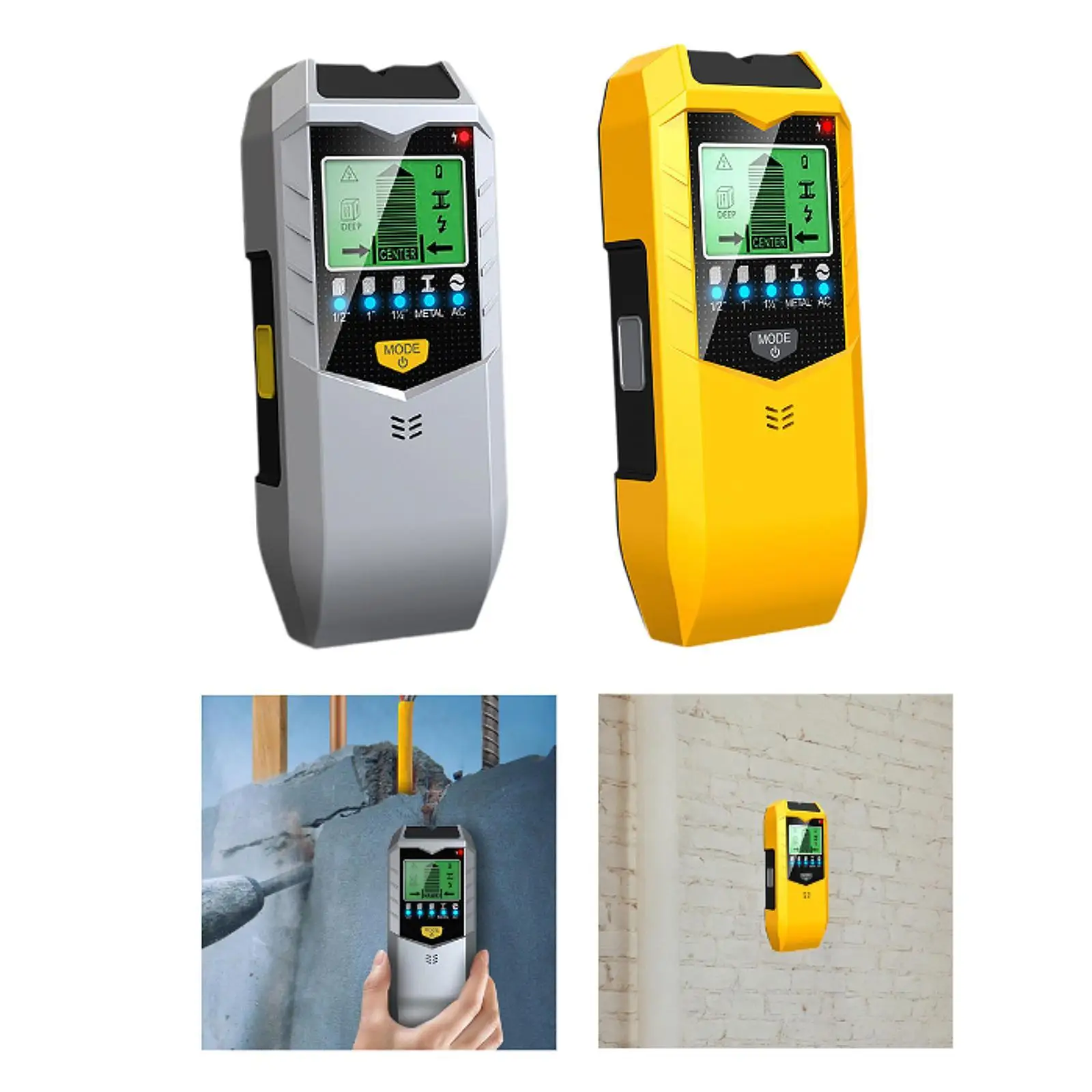 5 في 1 للكشف عن الحائط، مكتشف قياس العمق، محمول، مكتشفات الدراسة، الماسحات الضوئية الإلكترونية لأداء الأسلاك الخشبية العالية