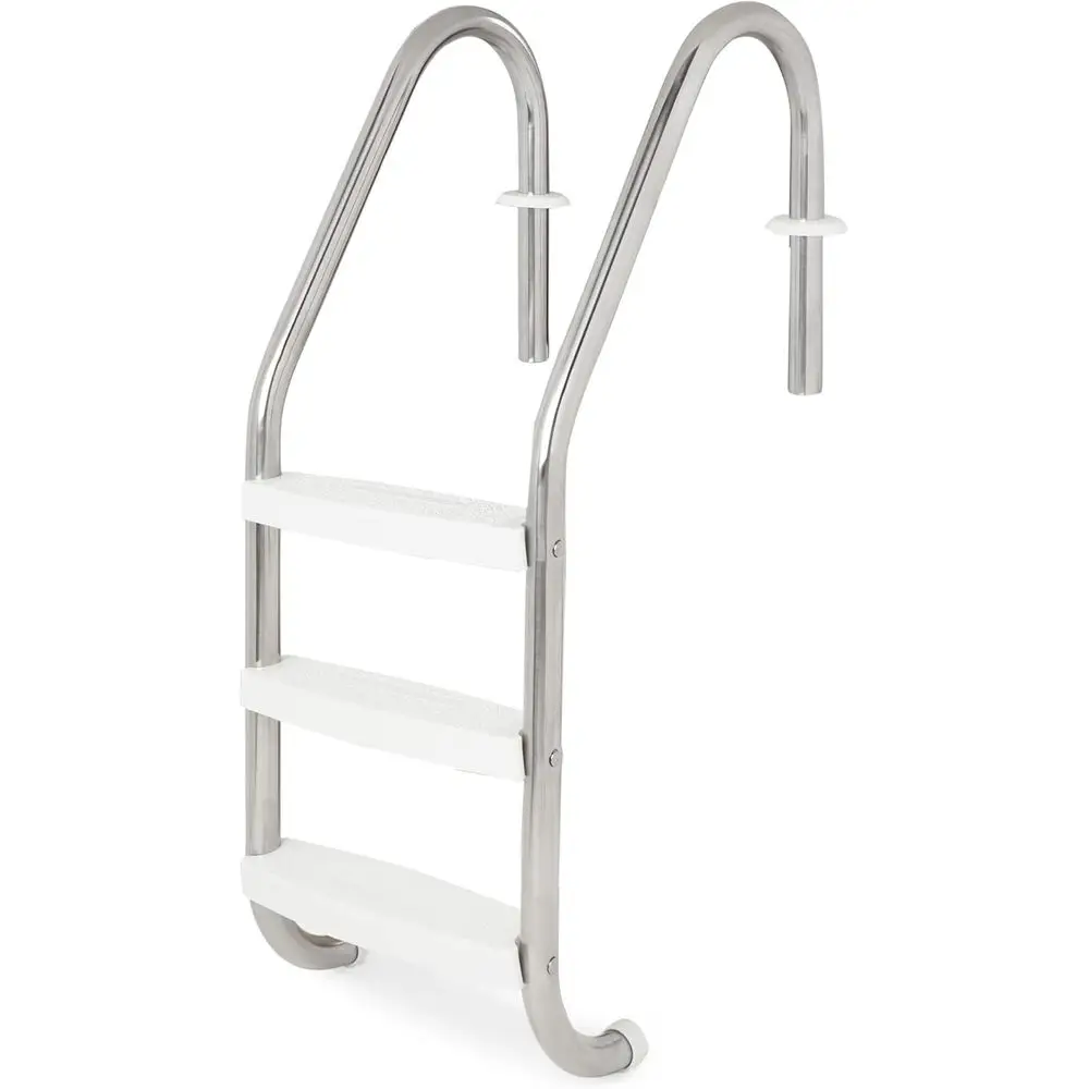 

Heavy-Duty Stainless Steel In-Ground Pool Ladder, 52.5 Swimming Step Accessory