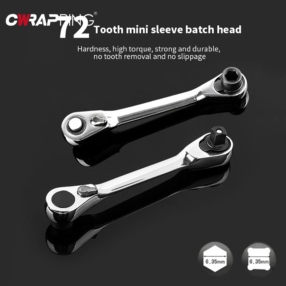 Motorcycle 1/4 Hex Mini Ratchet Wrench Multifunctional Quick Release Ratchet Torque Screwdriver Socket Repair Hand Tools