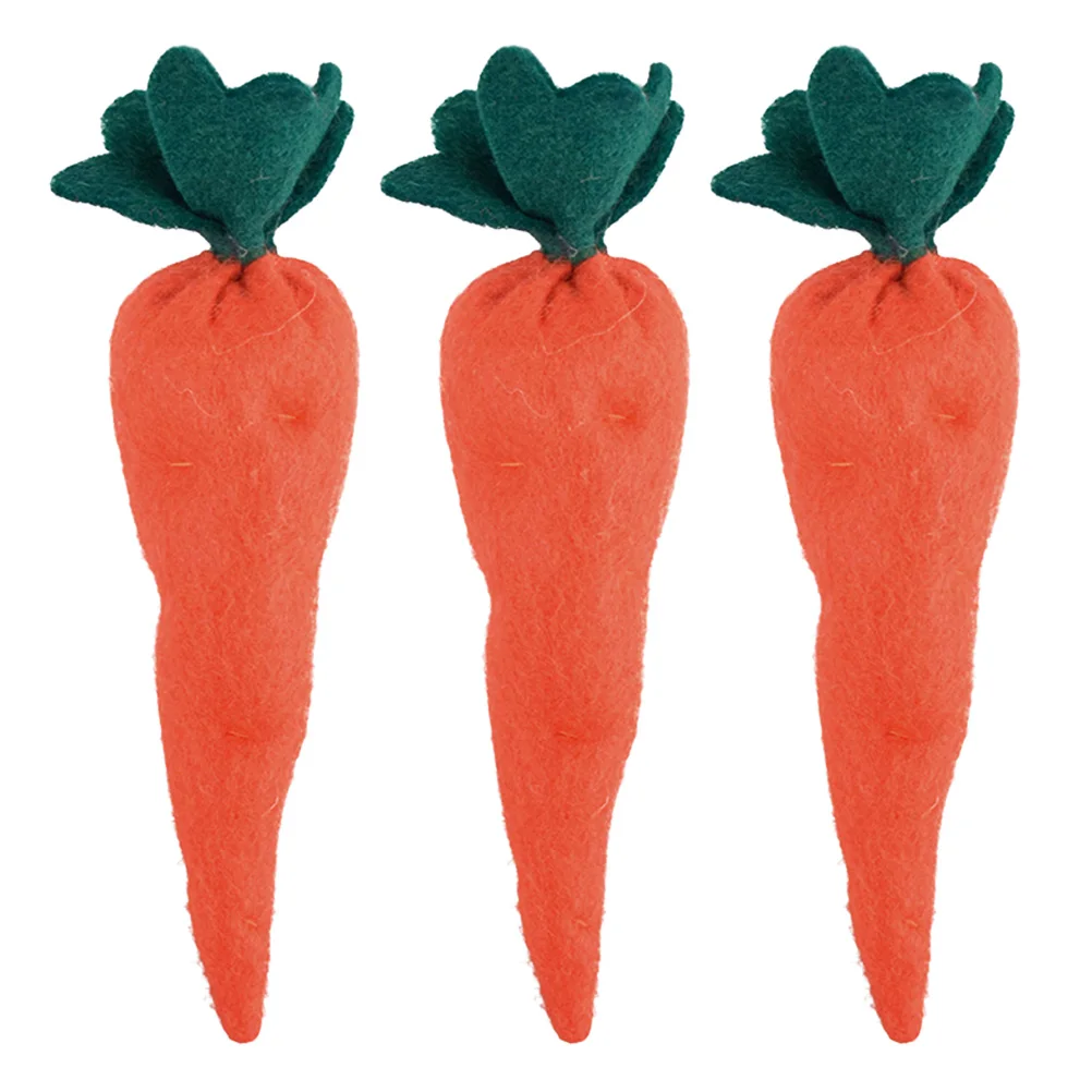 

3pcs Simulation Easter Party Supplies Educational Toys for Easter Carrot Home Garden Carrot Ornament Decoration