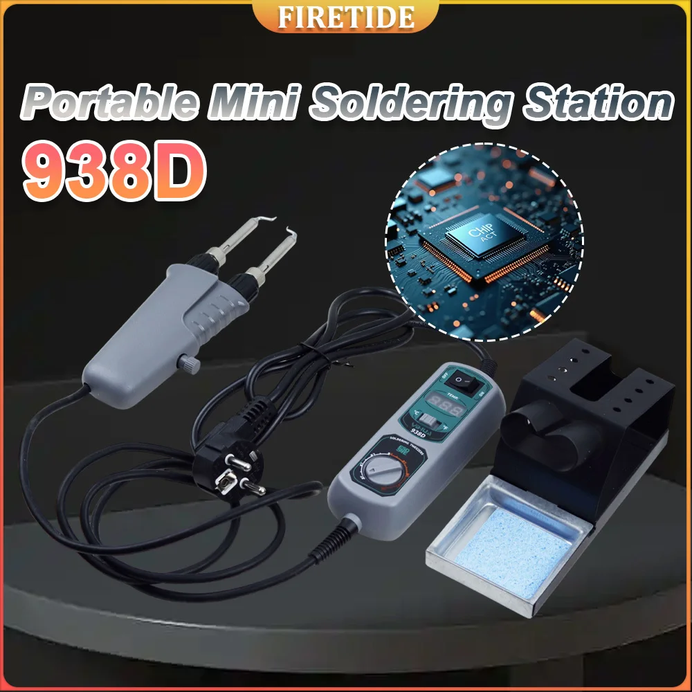 

Portable Tweezers Soldering Station 110V / 220V Soldering Iron Station Welding Tool 938D BGA Rework Station